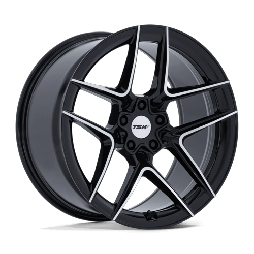 TSW TW008 SLIPSTREAM GLOSS BLACK W/ MACHINED FACE Wheel - image 1