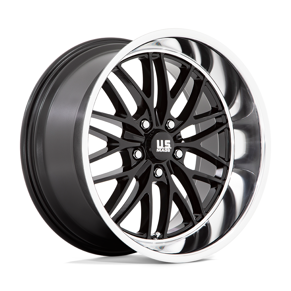 US Mags U138 SANTA CRUZ GLOSS BLACK W/ DIAMOND CUT LIP Wheel - image 2