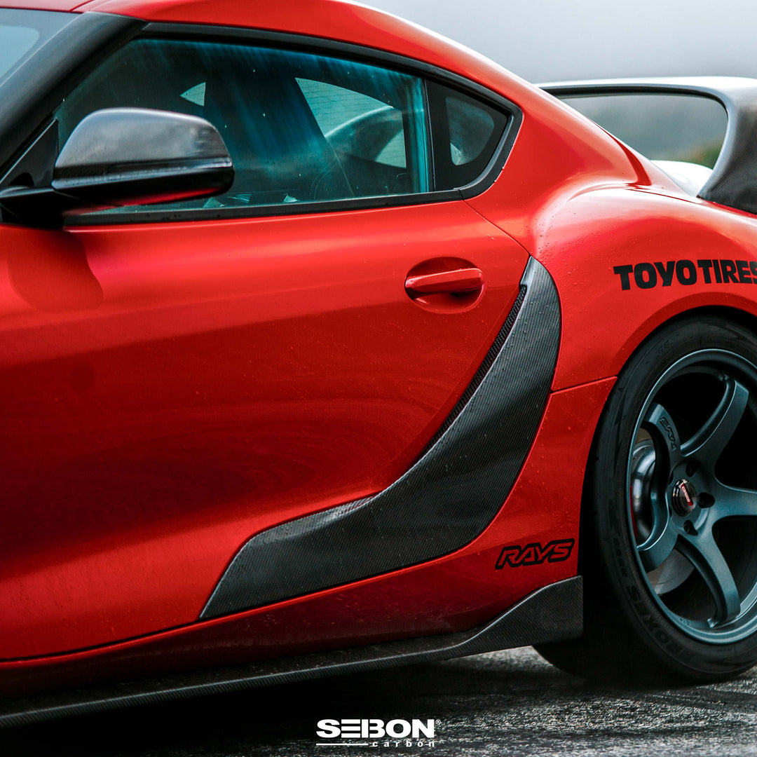 Seibon OEM-Style Carbon Fiber door garnish for 2020-2026 Toyota GR Supra - image 2