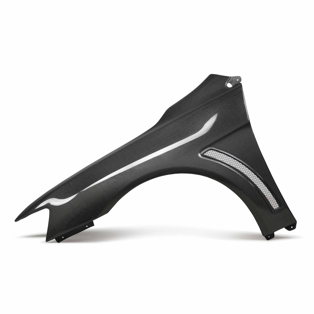 Seibon Carbon fiber fenders for 2008 -2015 Mitsubishi Lancer EVO X (10mm Wider) - image 1