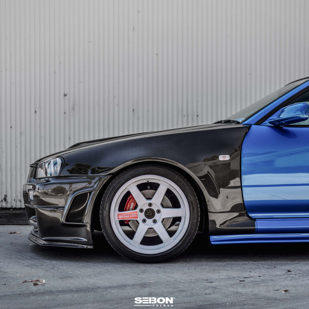 Seibon NSM-Style Carbon Fiber fenders for 1999-2002 Nissan Skyline R34 GT-R - image 2