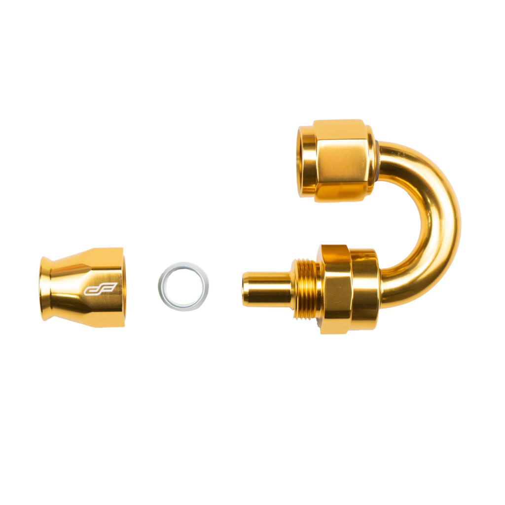 -4 AN 180 Degree Female Aluminum Hose End (PTFE)