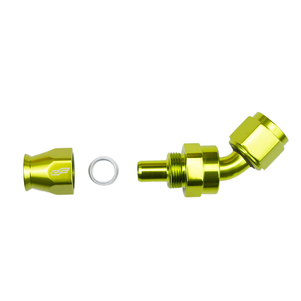 -4 AN 45 Degree Female Aluminum Hose End (PTFE)