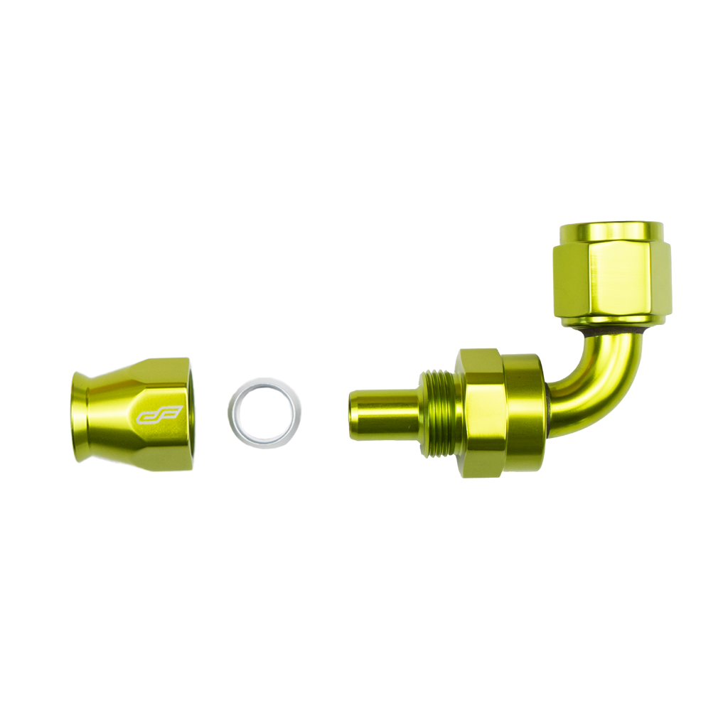 -6 AN 90 Degree Female Aluminum Hose End (PTFE)