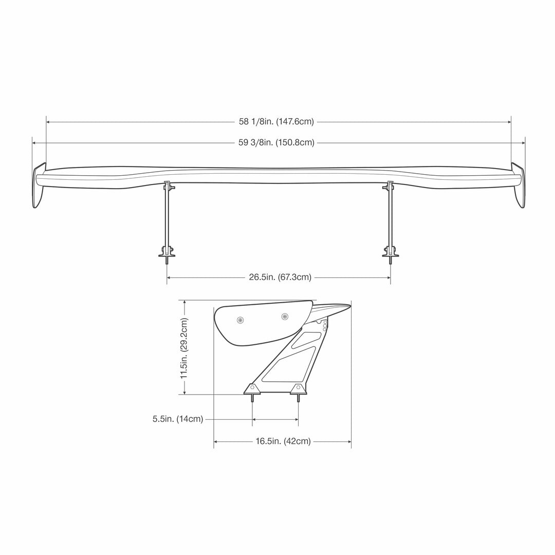 Seibon Universal Carbon Fiber GT Wing (59.375” Wide) - image 10