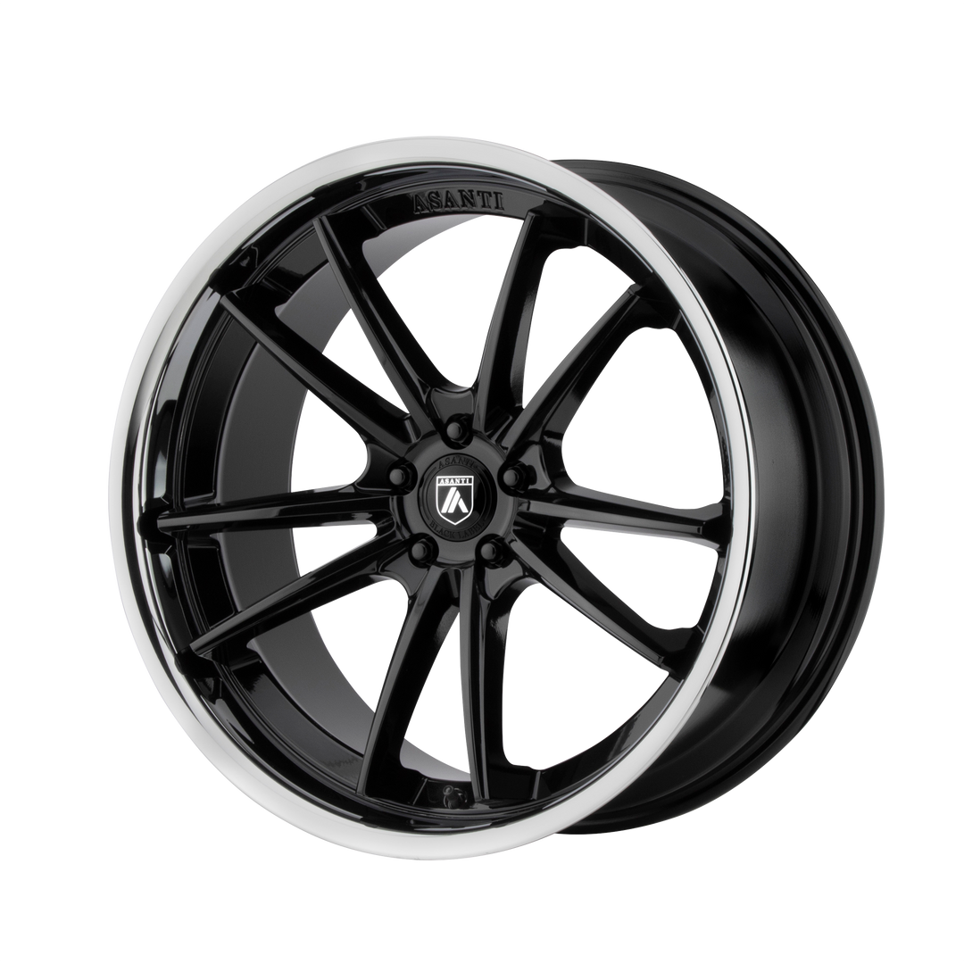 Asanti Black Label ABL-23 SIGMA GLOSS BLACK W/ CHROME LIP Wheel - image 1
