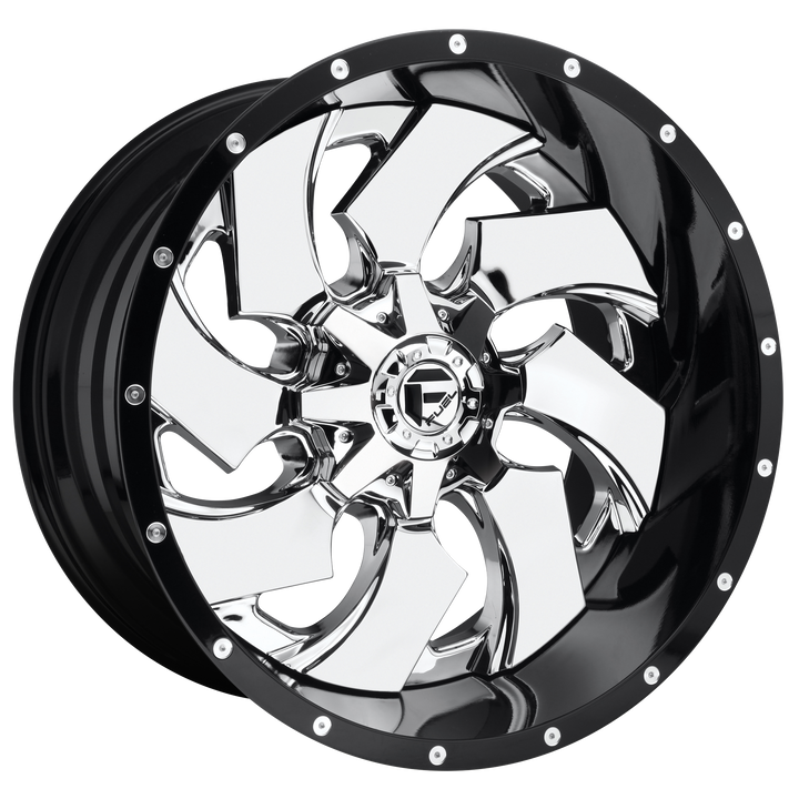 Fuel d240 cleaver chrome plated gloss black lip wheel   image 1