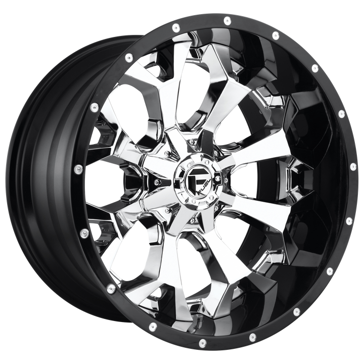 Fuel d246 assault chrome plated gloss black lip wheel   image 1