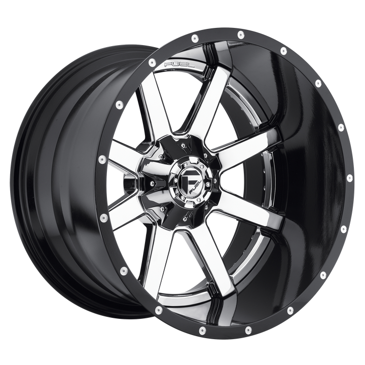 Fuel d260 maverick chrome plated gloss black lip wheel   image 1