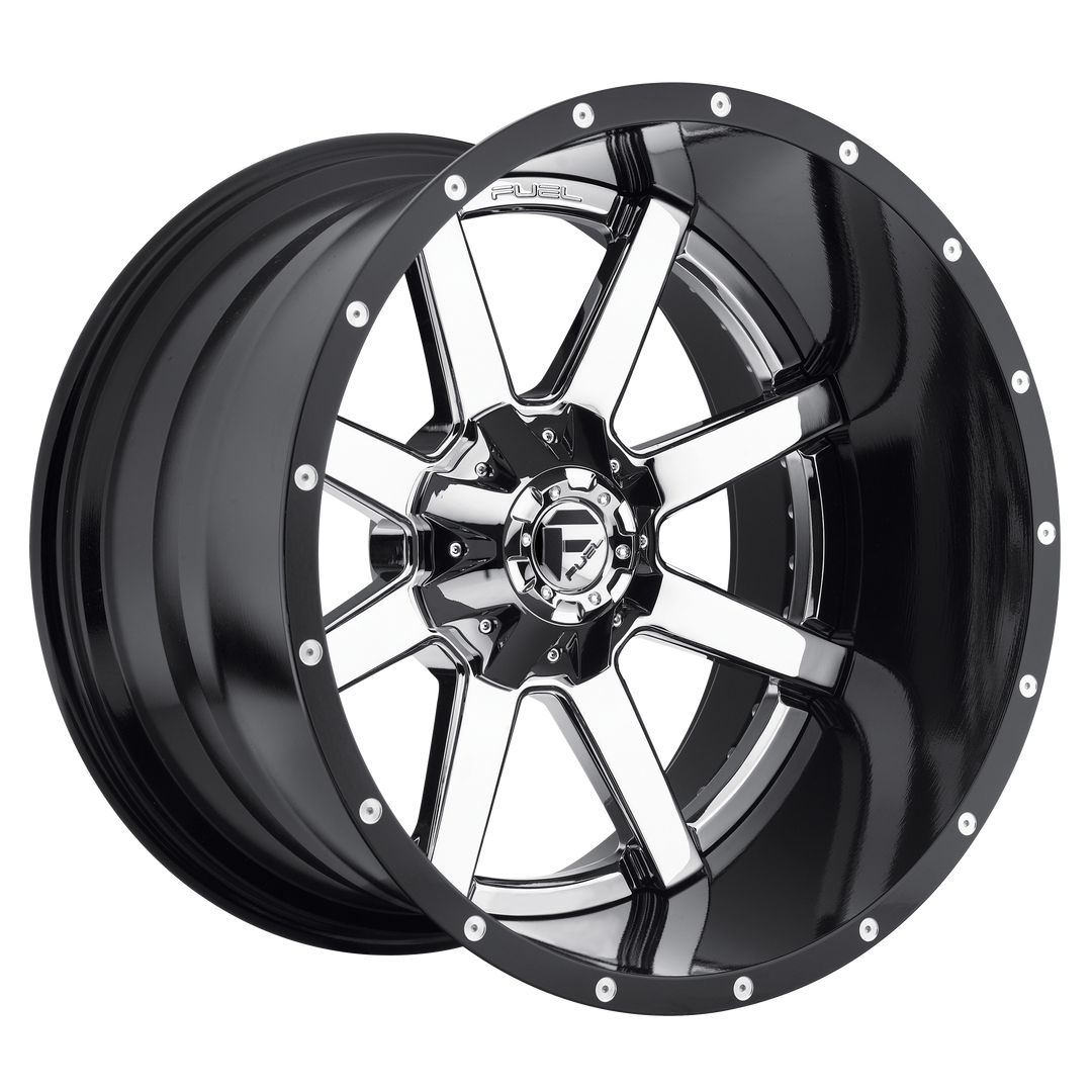 Fuel D260 MAVERICK CHROME PLATED GLOSS BLACK LIP Wheel - image 1