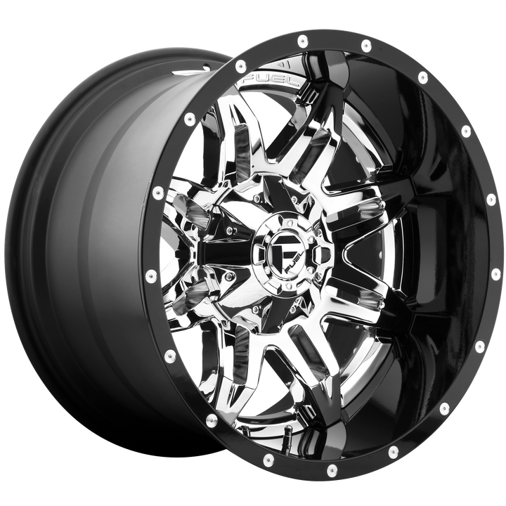 Fuel d266 lethal chrome plated gloss black lip wheel   image 1