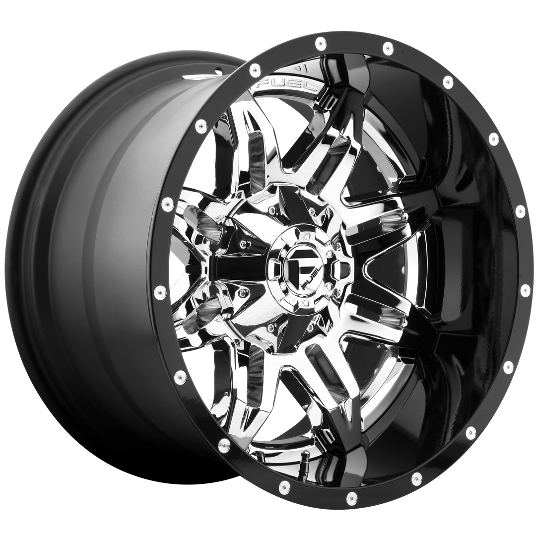 Fuel D266 LETHAL CHROME PLATED GLOSS BLACK LIP Wheel - image 1