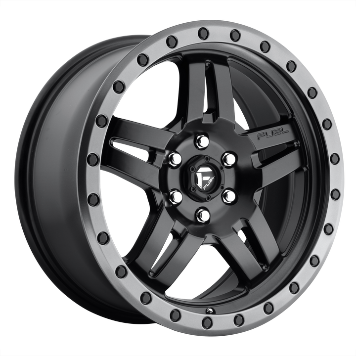 Fuel d557 anza matte black gun metal ring wheel   image 1