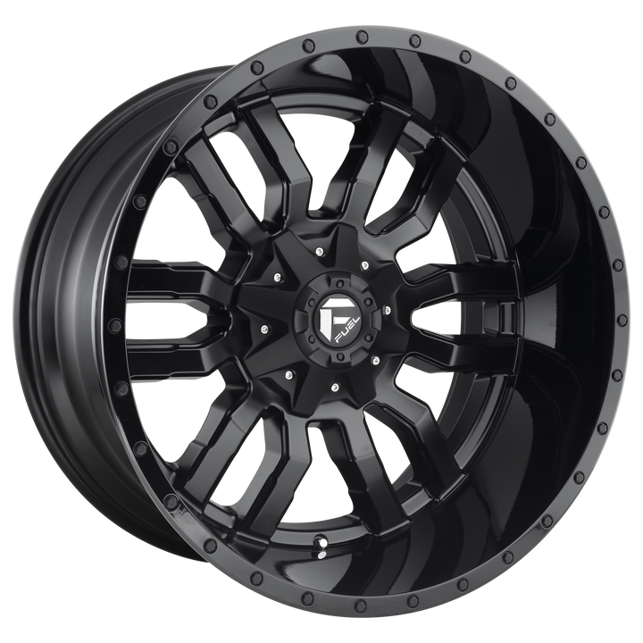 Fuel d596 sledge matte black gloss black lip wheel   image 1