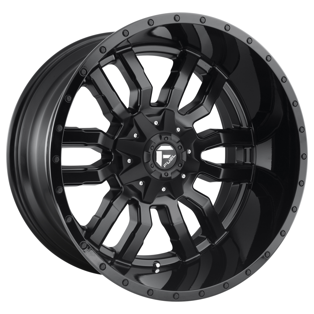 Fuel D596 SLEDGE MATTE BLACK GLOSS BLACK LIP Wheel - image 1