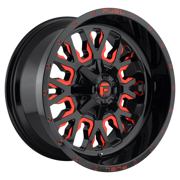 Fuel d612 stroke gloss black red tinted clear wheel   image 1