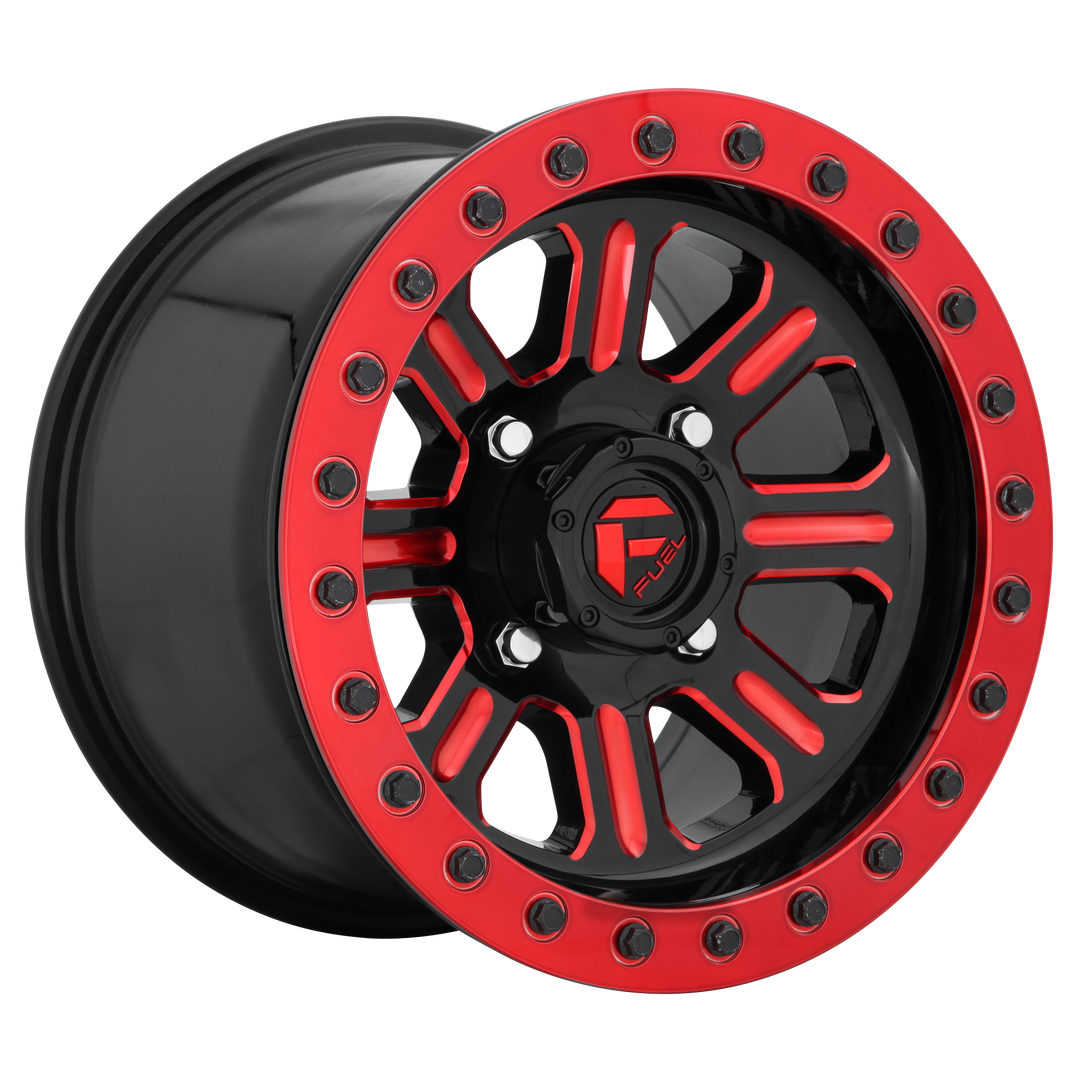 Fuel UTV D911 HARDLINE UTV BEADLOCK GLOSS BLACK RED TINTED CLEAR Wheel - image 1