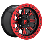 Load image into Gallery viewer, Fuel UTV D911 HARDLINE UTV BEADLOCK GLOSS BLACK RED TINTED CLEAR Wheel - image 1
