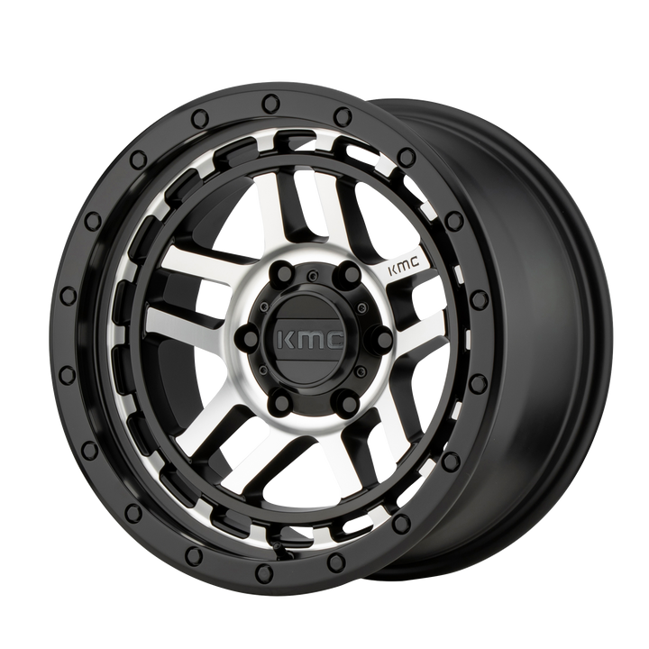 Kmc km540 recon satin black machined wheel   image 1