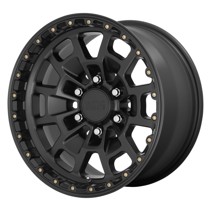 Kmc km718 summit satin black wheel   image 1