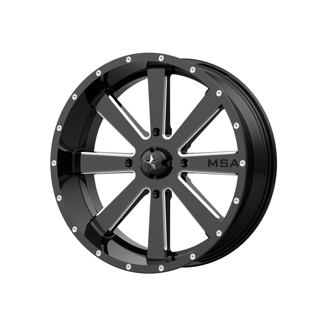MSA Offroad Wheels M34 FLASH UTV GLOSS BLACK MILLED Wheel - image 1