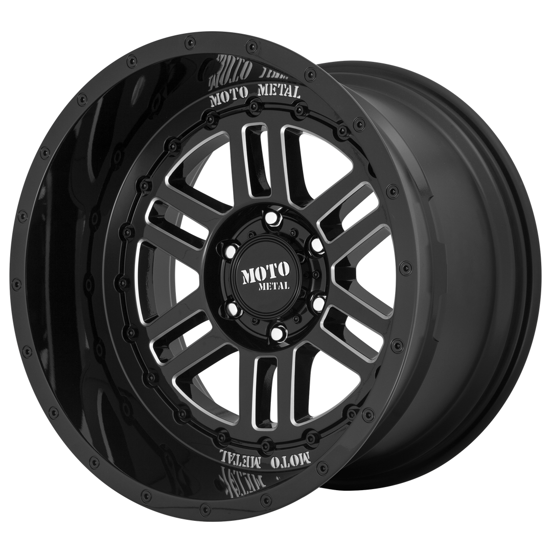 Moto Metal MO800 DEEP SIX GLOSS BLACK MILLED Wheel - image 1