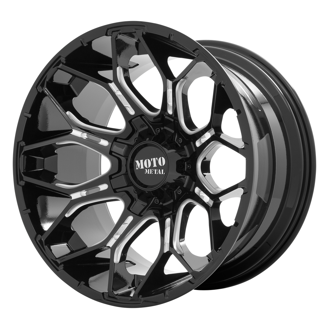 Moto Metal MO808 SNIPER GLOSS BLACK MILLED Wheel - image 1