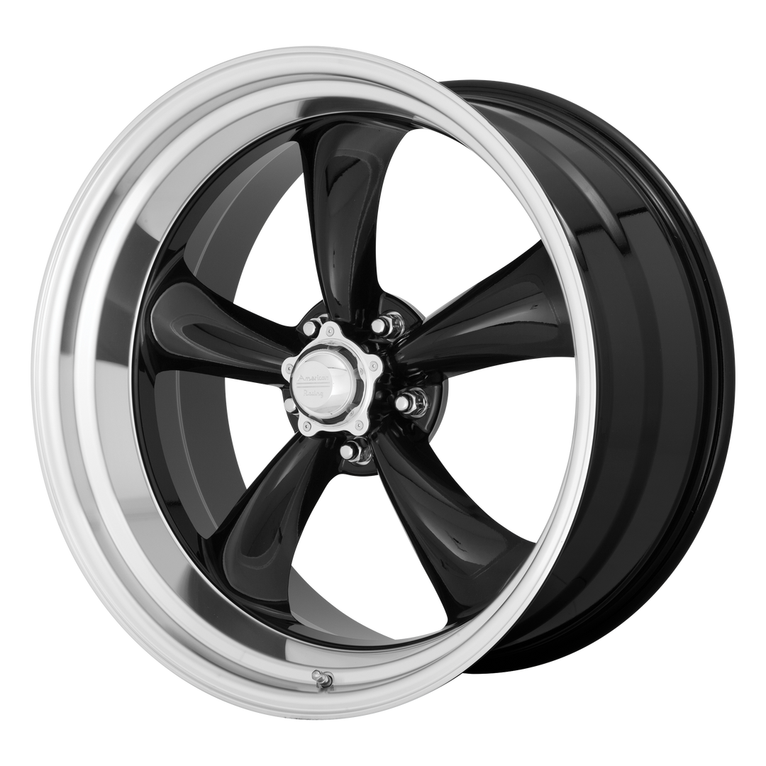 American Racing Vintage VN315 TORQ THRUST II 1 PC GLOSS BLACK MACHINED LIP Wheel - image 1