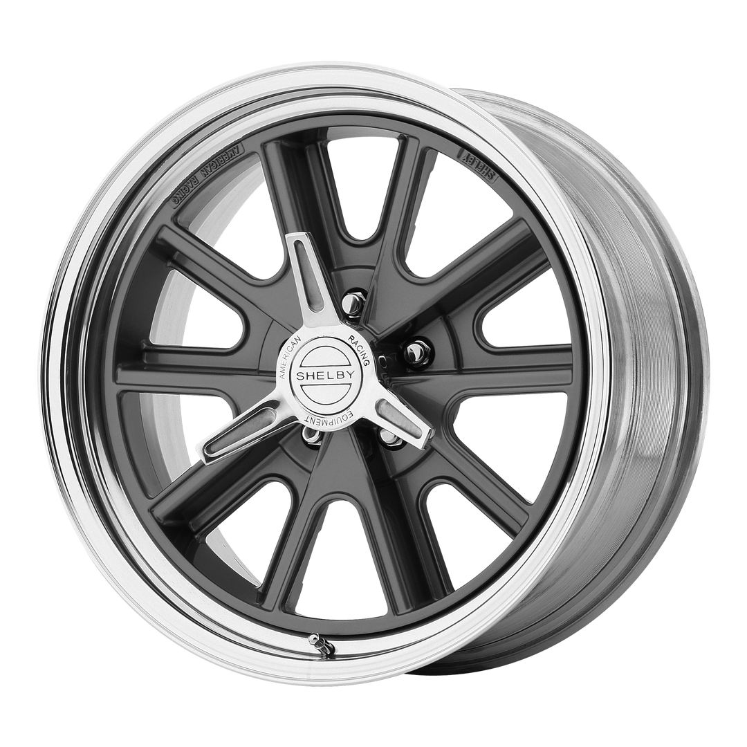 American Racing Vintage VN427 SHELBY COBRA TWO-PC MAG GRAY POLISH BARREL Wheel - image 1