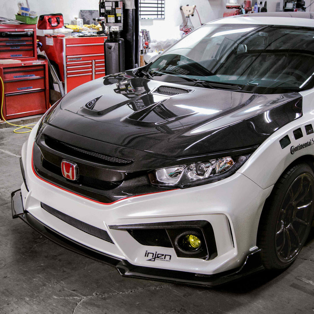 Seibon MR-Style Carbon Fiber hood for 2016-2021 Honda Civic Coupe/Sedan - image 7