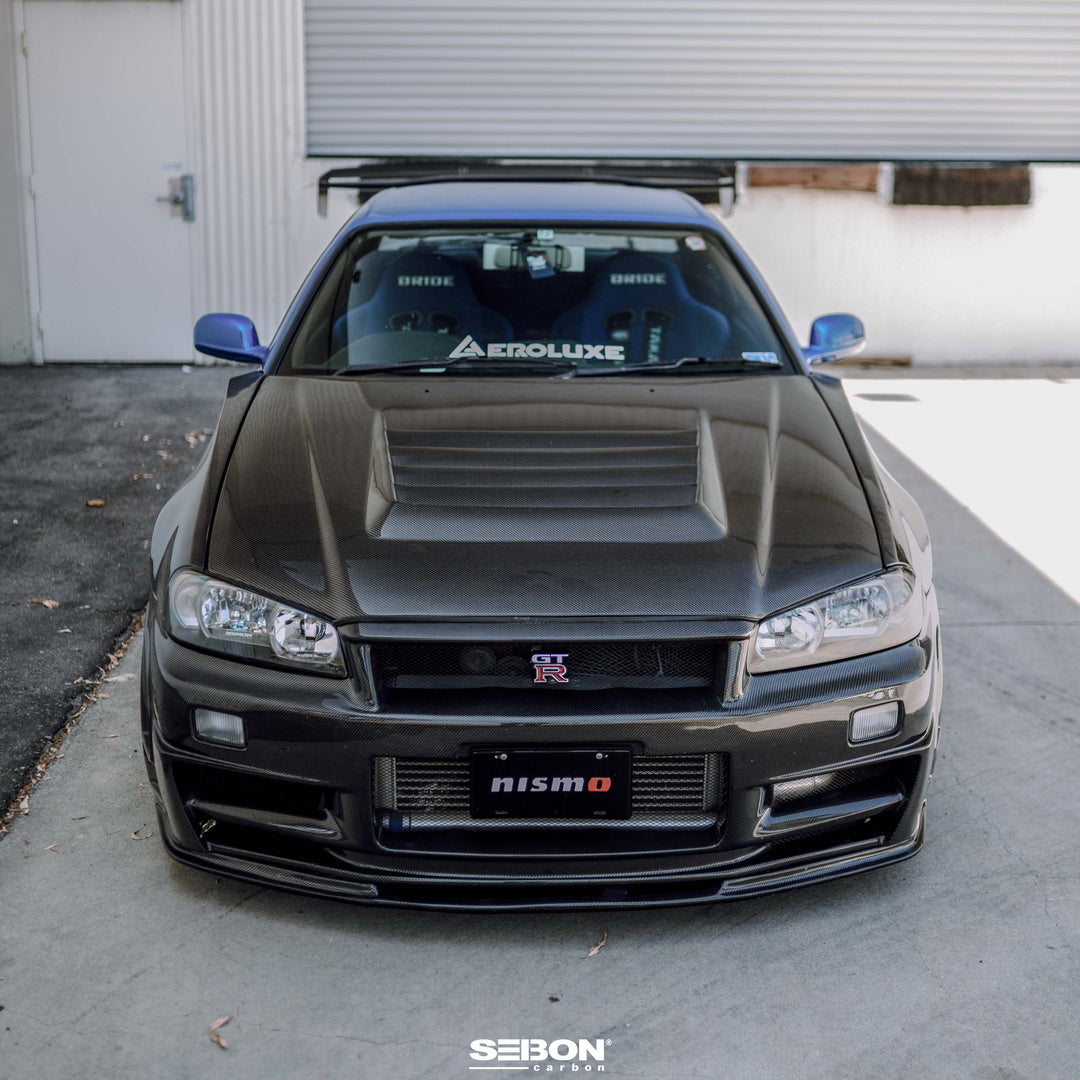 Seibon DS-Style Carbon Fiber hood for 1999-2001 Nissan Skyline R34 GT-R - image 2