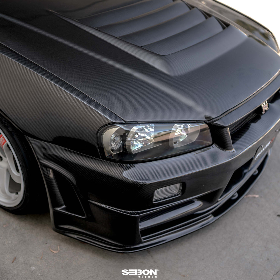 Seibon DS-Style Carbon Fiber hood for 1999-2001 Nissan Skyline R34 GT-R - image 4