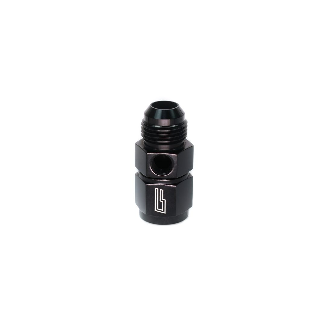 -6AN Male to Female Gauge Adapter w/ 1/8" NPT Port