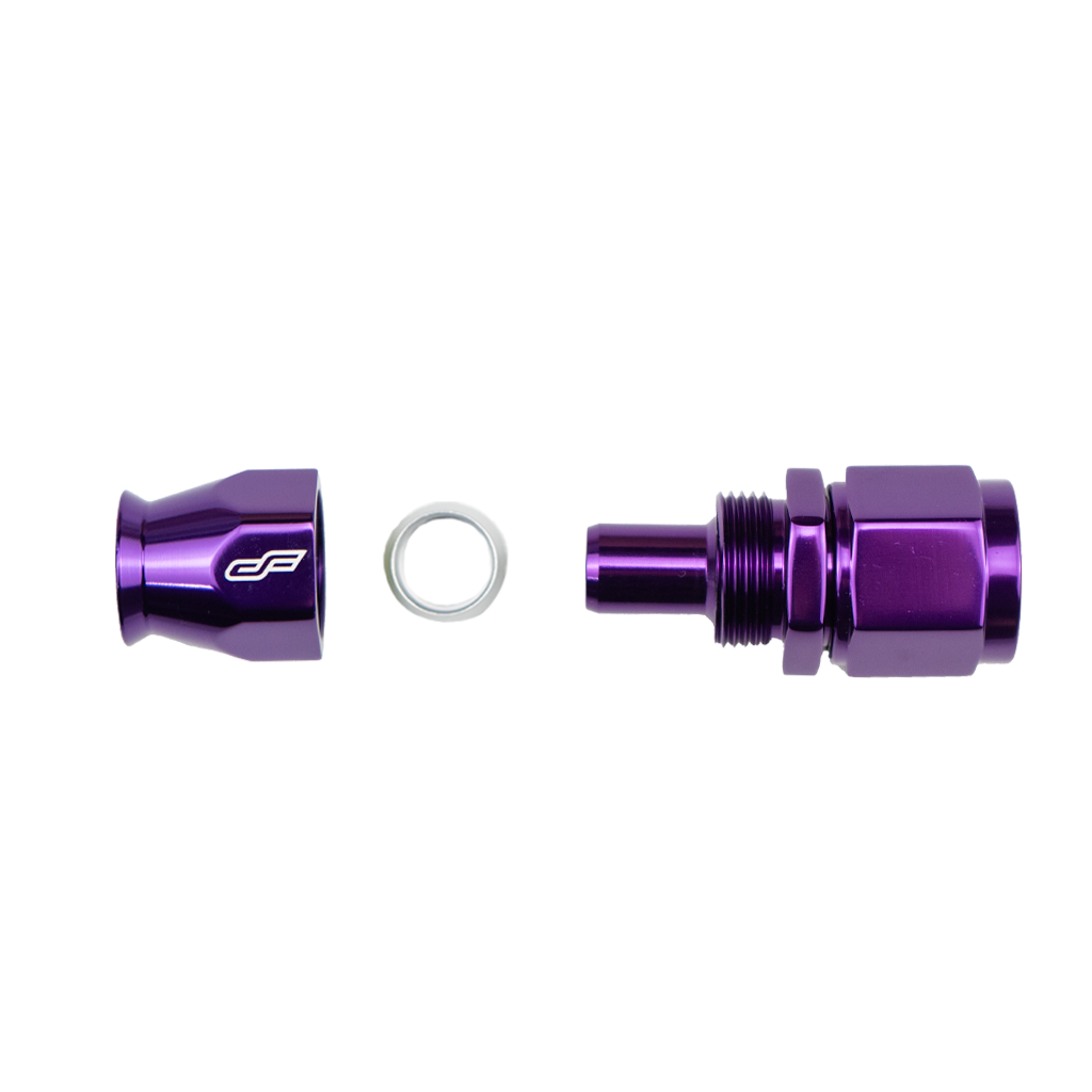 -8 AN Straight Female Aluminum Hose End (PTFE)
