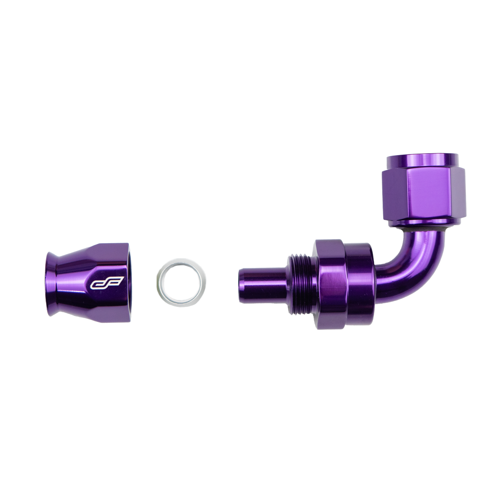 -6 AN 90 Degree Female Aluminum Hose End (PTFE)
