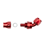 Load image into Gallery viewer, -6 AN 45 Degree Female Aluminum Hose End (PTFE)
