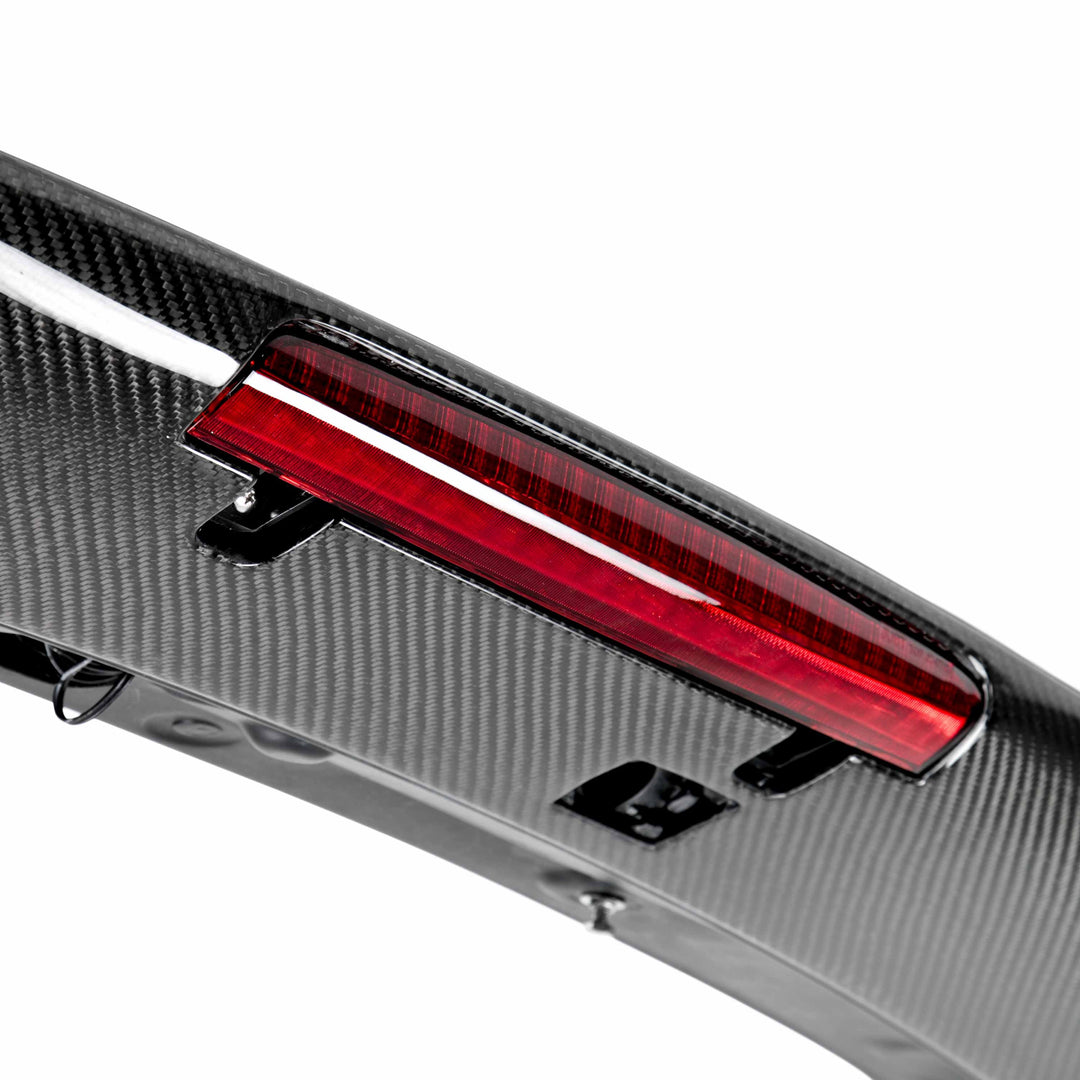 Seibon STI-Style Carbon Fiber rear spoiler for 2008-2014 Subaru WRX / Sti Hatchback - with LED brake light - image 4