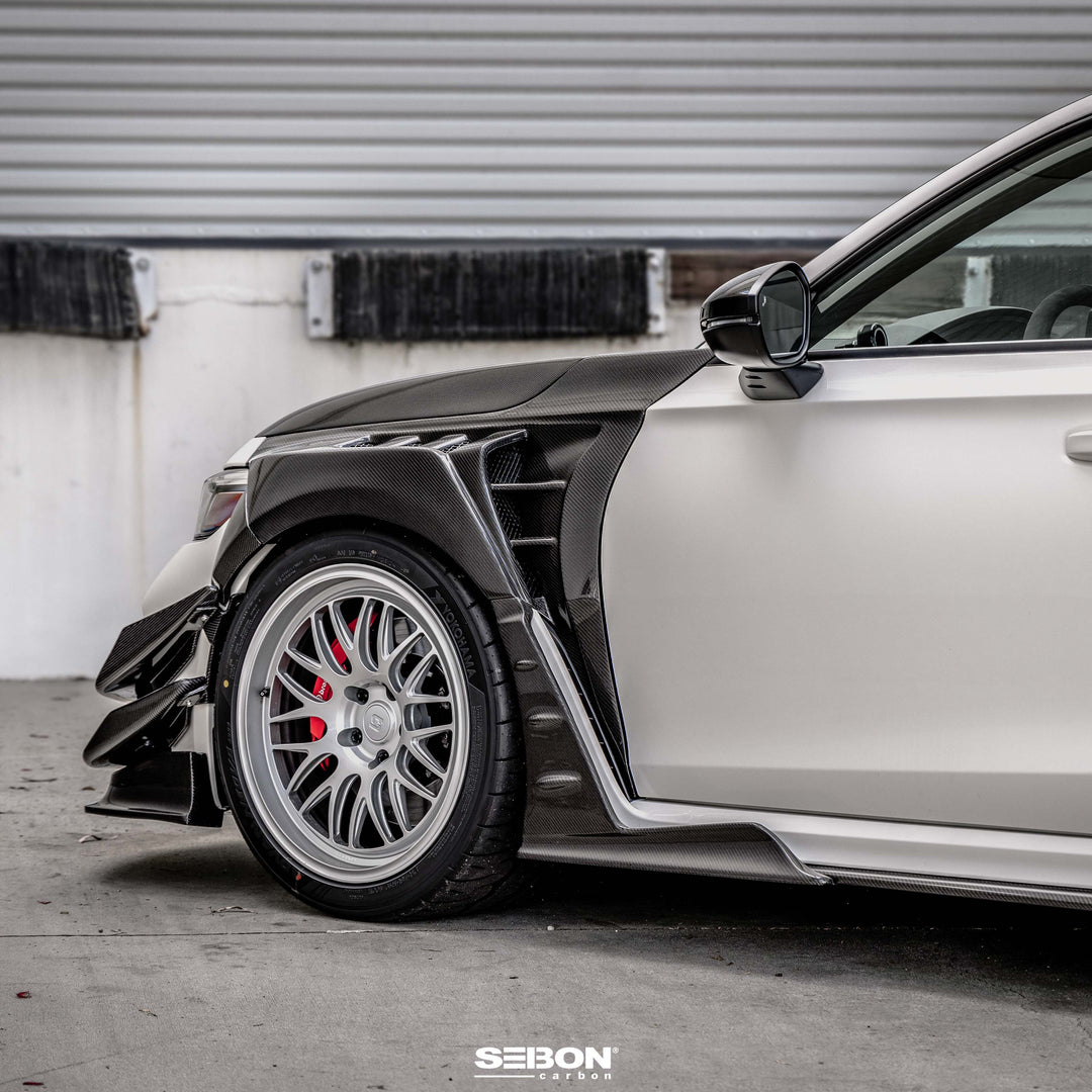 Seibon MB-Style Carbon Fiber Front Side Skirt Extensions for 2023-2026 Honda Civic Type R - image 7