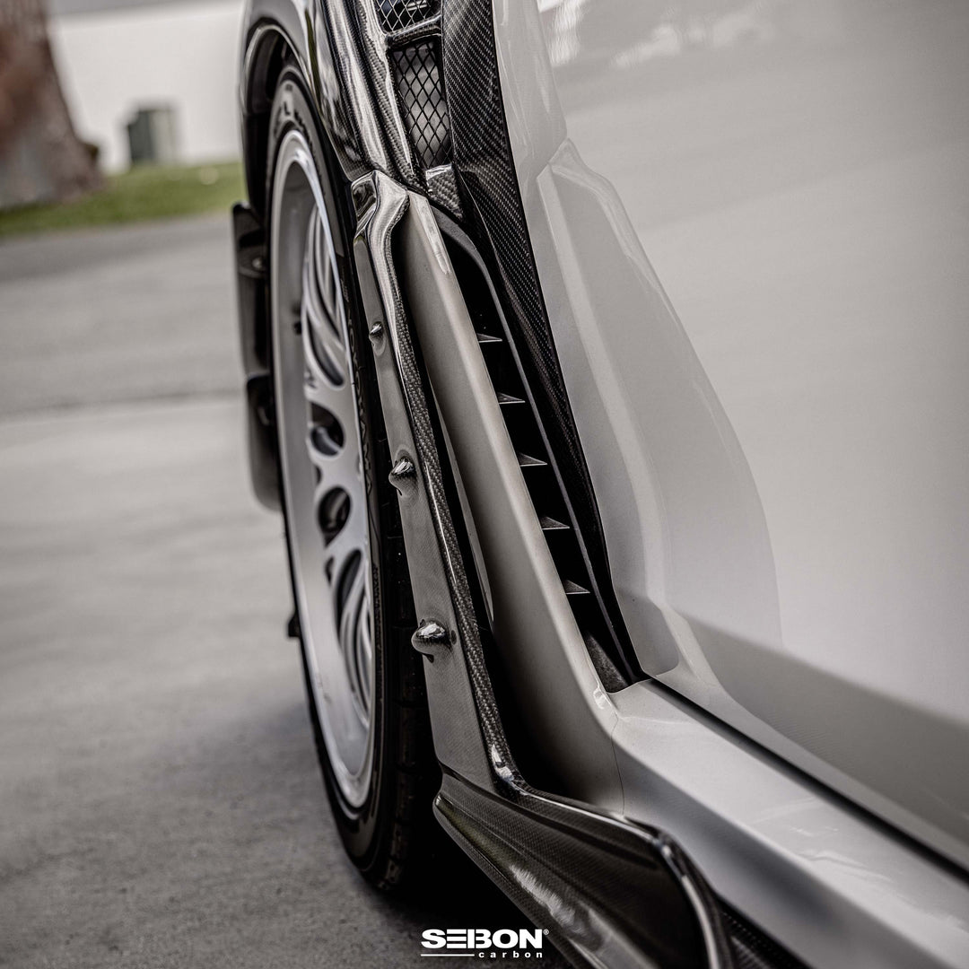 Seibon MB-Style Carbon Fiber Front Side Skirt Extensions for 2023-2026 Honda Civic Type R - image 6