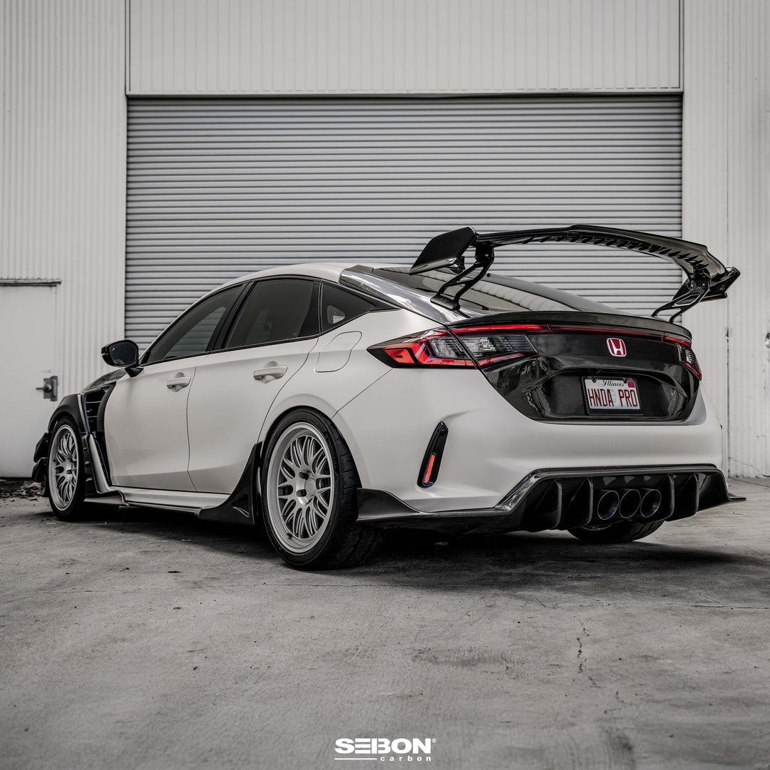 Seibon MB-Style Carbon Fiber Rear Side Skirt Extensions for 2023-2026 Honda Civic Type R - image 6