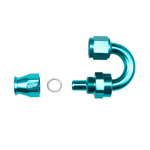 Load image into Gallery viewer, -8 AN 180 Degree Female Aluminum Hose End (PTFE)
